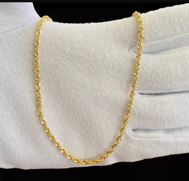 14K Gold Vermeil Solid Rope Chain – Heavyweight Sterling Silver Necklace