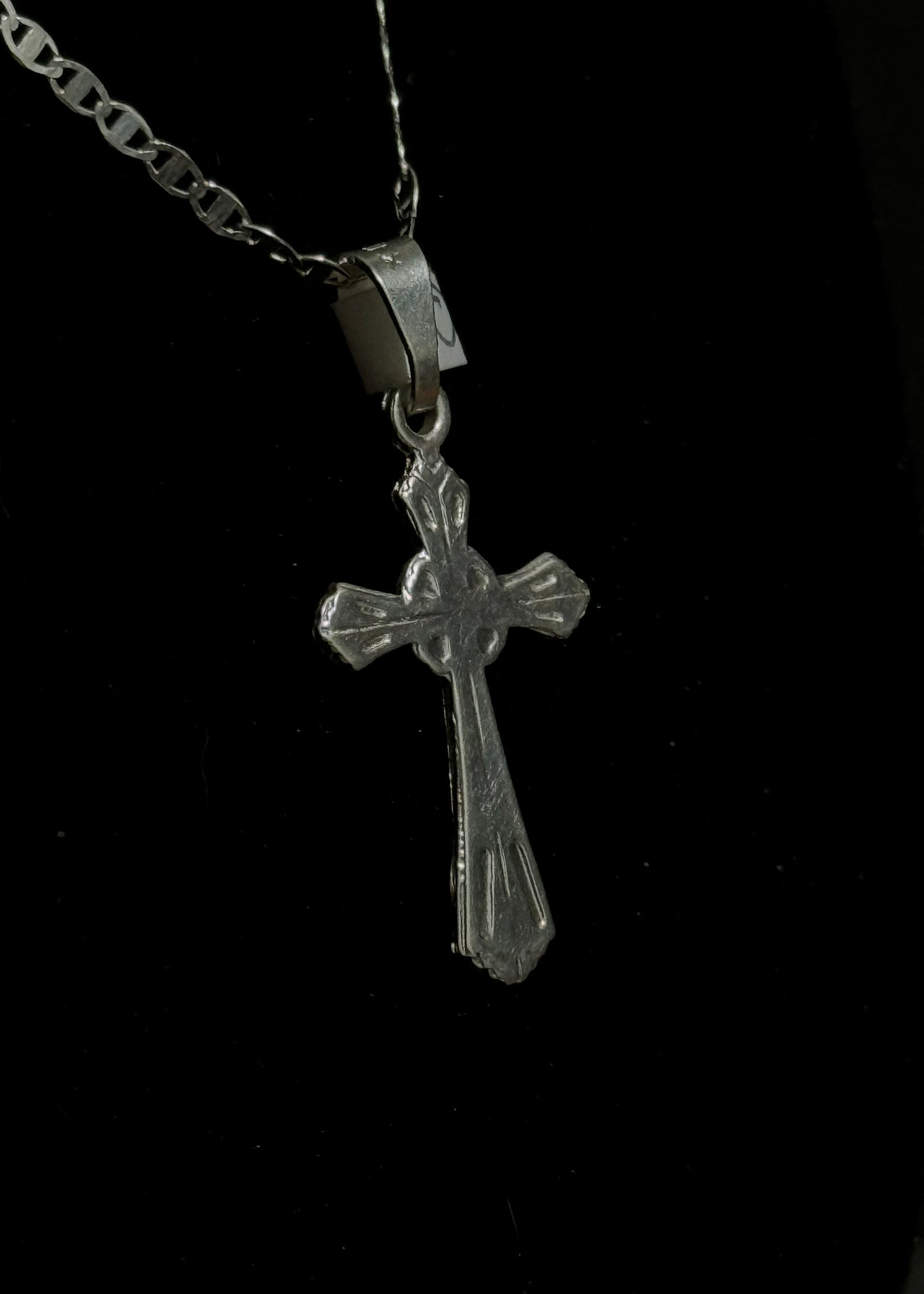 Sterling Silver Celtic Cross Pendant Set – Ultra-Thin Marina Link Chain