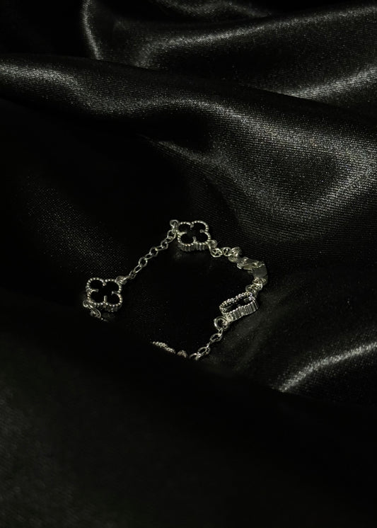 Classic Clover Motif Bracelet – Genuine 925 Sterling Silver Link Chain