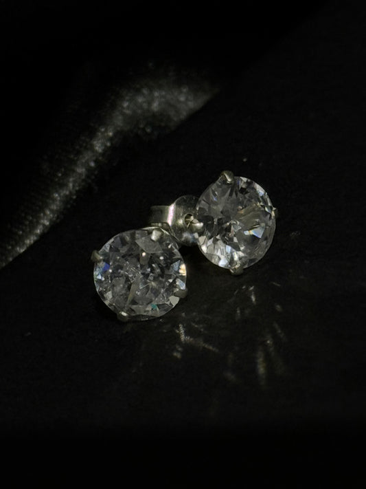 Dazzling Moissanite Stud Earrings – 18K White Gold Plated Sterling Silver