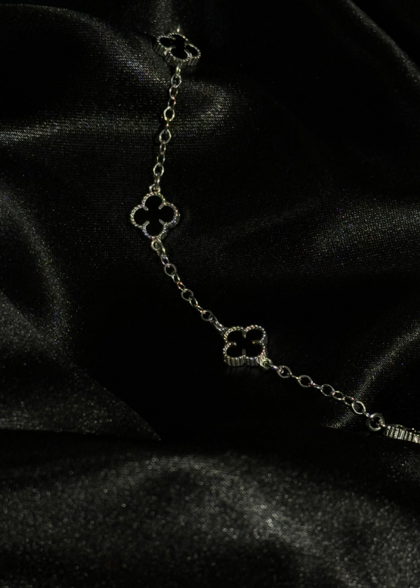 Classic Clover Motif Bracelet – Genuine 925 Sterling Silver Link Chain