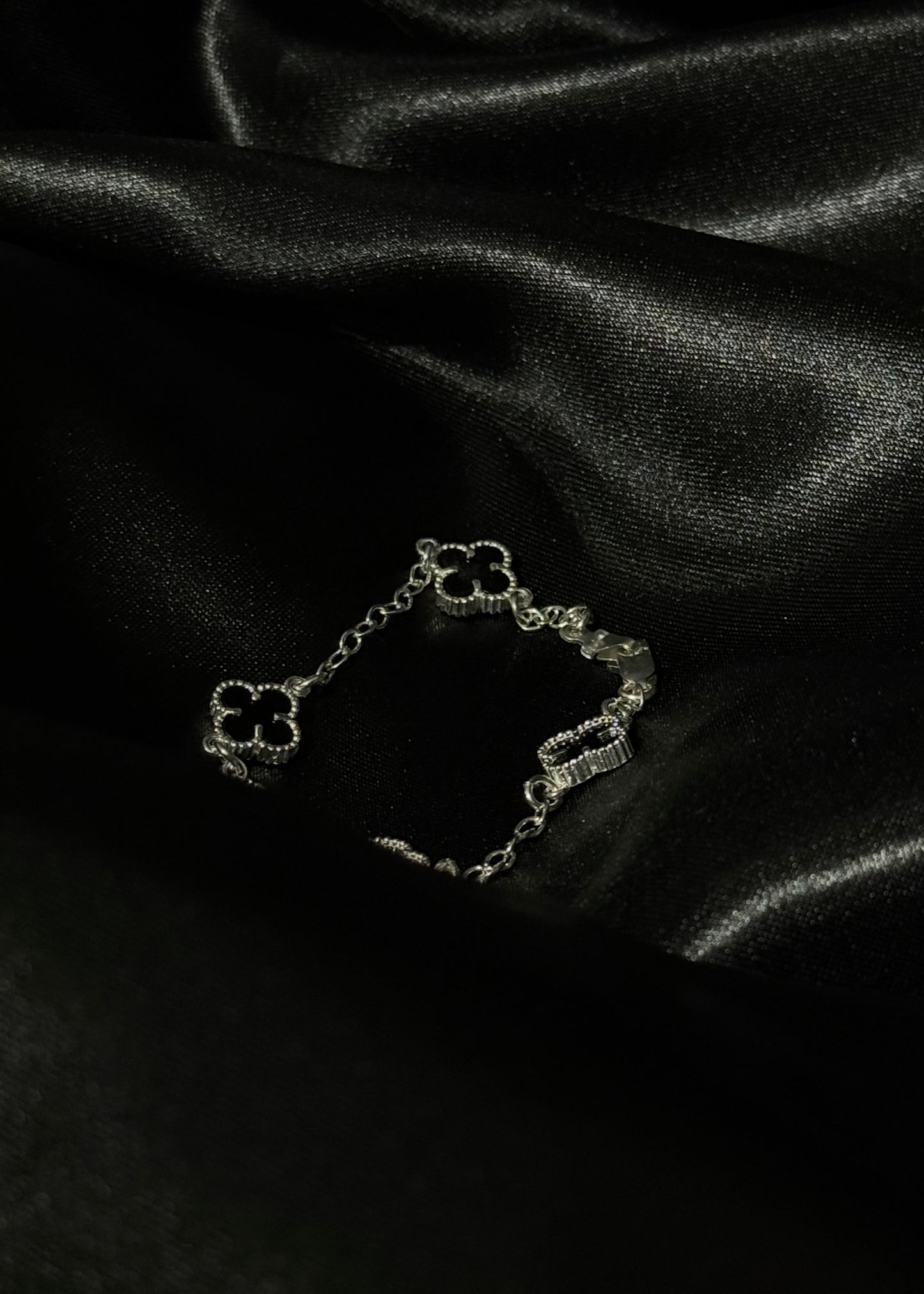 Classic Clover Motif Bracelet – Genuine 925 Sterling Silver Link Chain
