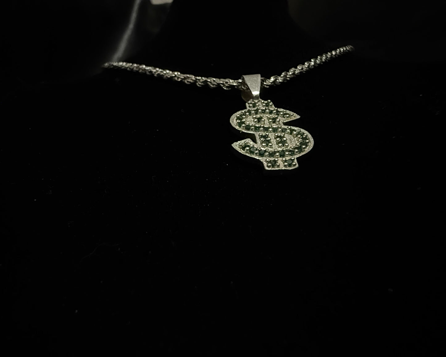 The "Hustle" Set: Sterling Silver Rope Chain with Money Sign Pendant
