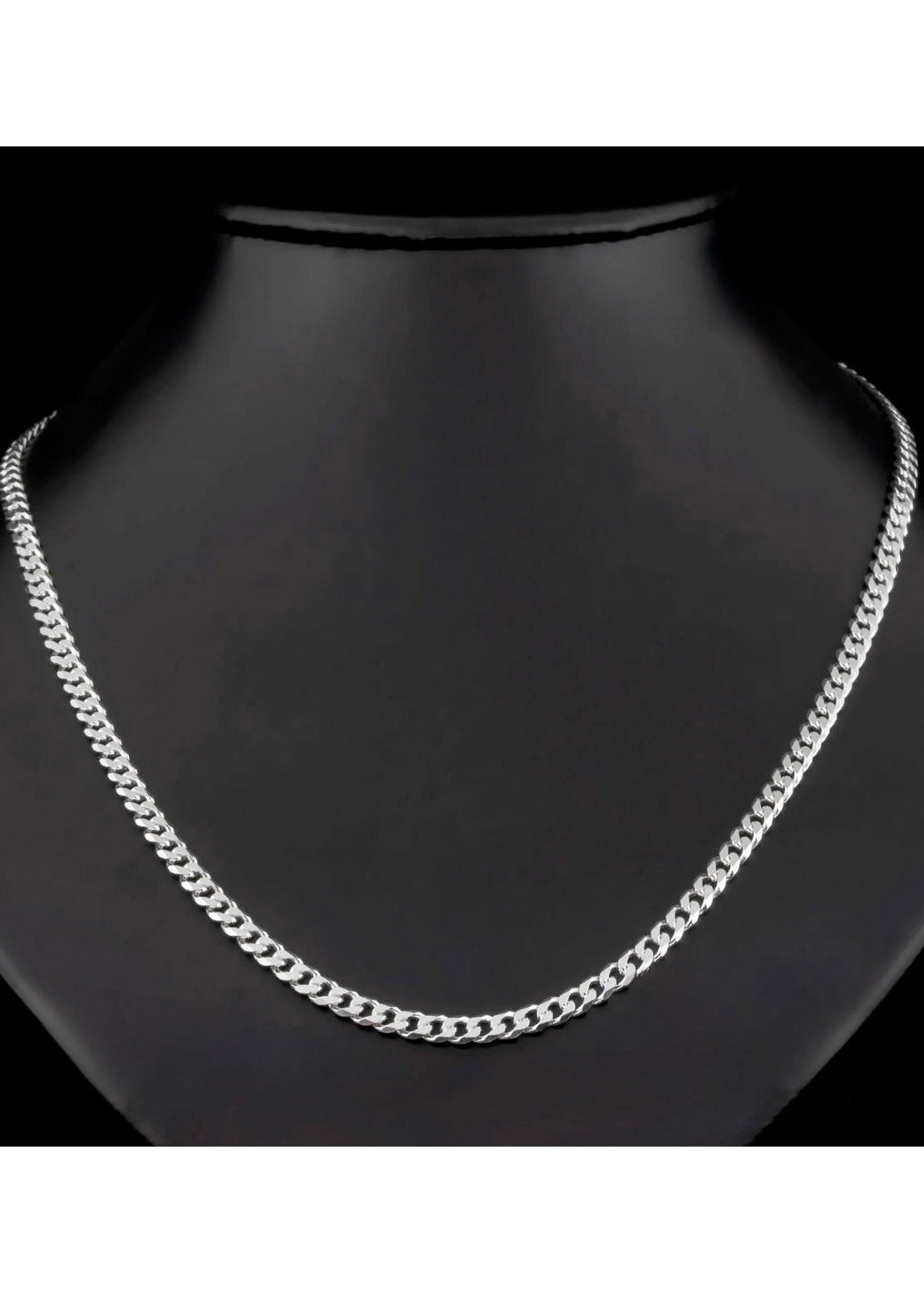 Solid Sterling Silver Curb Chain – Premium Barbada Link Necklace