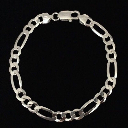 Classic Figaro ID Bracelet – 3mm Solid 925 Sterling Silver